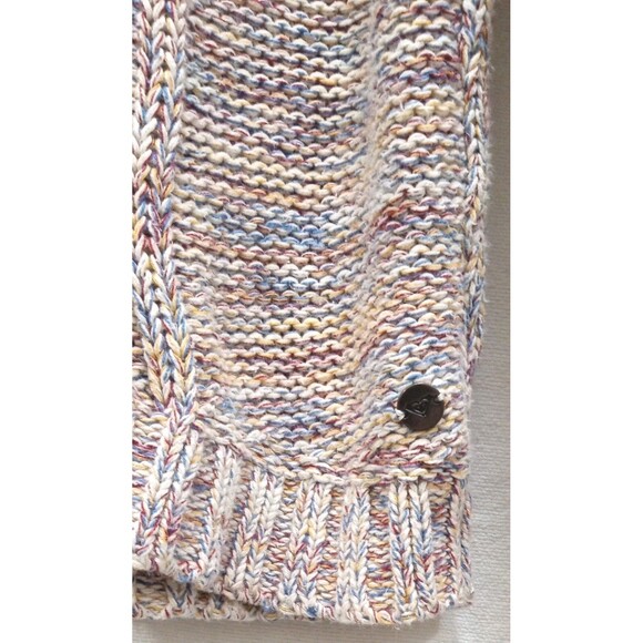 Roxy Women’s Small Cable Knit Sweater Multicolor Stripe Y2K Surf Skater 90s EUC - Picture 6 of 8